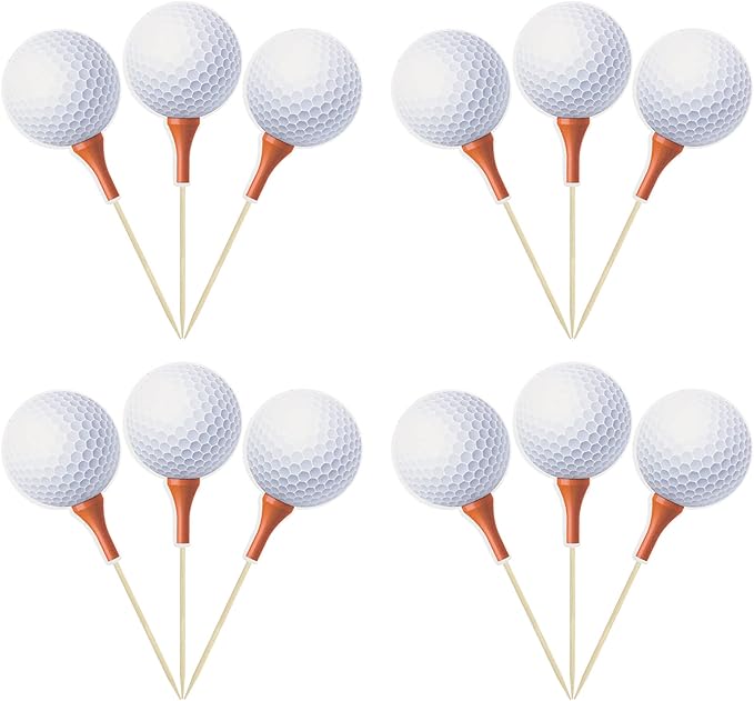 Gyufise 36Pcs Sports Cupcake Toppers - Golf Ball Cupcake Picks & Birthday Cake Decorations for Golf Sports Players Theme Parties