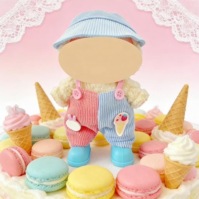 5 Casual Outfit Sets for 17cm Dolls – Colorful Clothes with Hats, Glasses, and Matching Shoes, Cool Dress Up Accessories for 17 cm Doll Play and Display, (No Dolls)