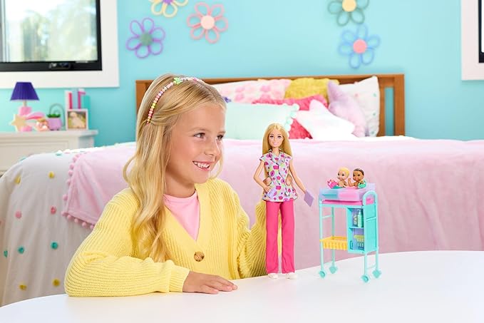 Barbie Careers Baby Doctor Playset with Blonde Fashion Doll, 2 Baby Dolls, Exam Table & Accessories