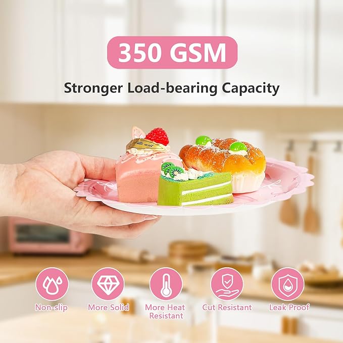 96Pcs Pink Bow Party Supplies Coquette 13th Birthday Party Plates and Napkins Disposable Bow Themed Tableware Set for Girl Happy 13th Birthday Baby Shower Decorations, Serves 24