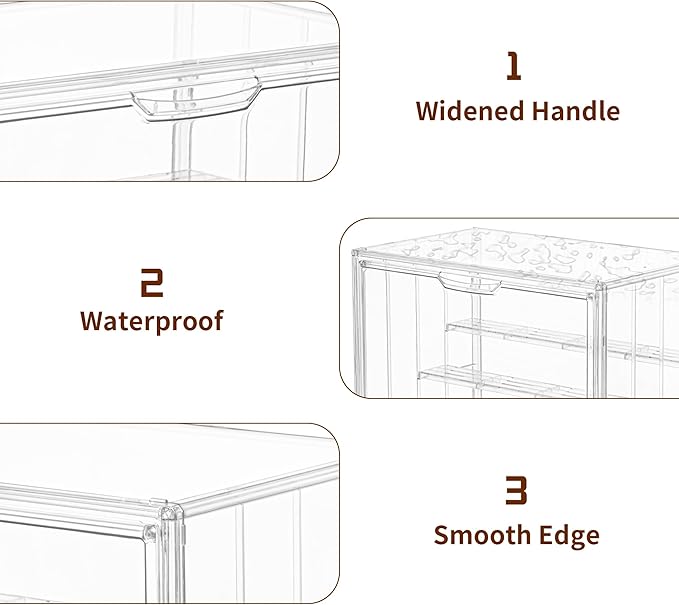 4 Pack Display Case for Collectibles 4 Layer Updated Adjustable Acrylic Display Case with Magnetic Door Clear Stackable Display Box Hobby Display Cases for Figures