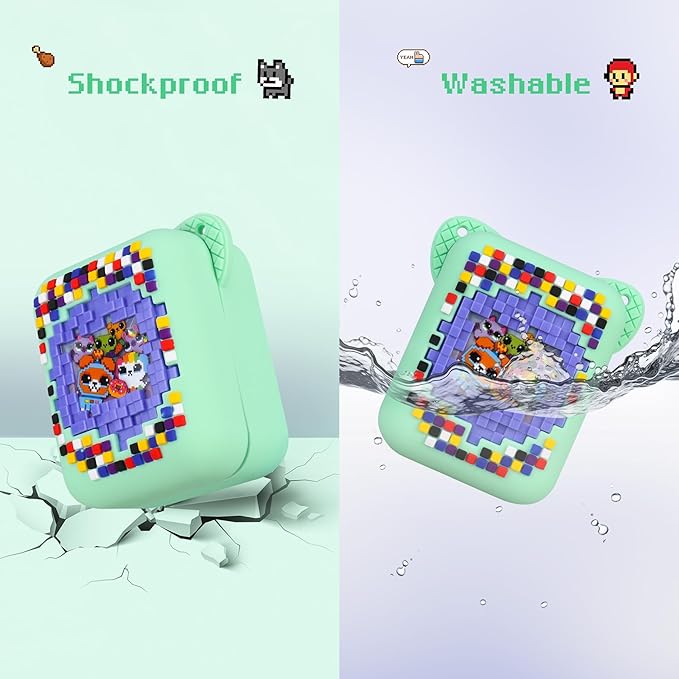 BOVKE Silicone Cover Case for Bitzee Interactive Toy Digital Pet with 15 Animals Inside, Bitzee Orginal Digital Pet Protective Skin Sleeve for Bitzee Virtual Electronic Pets Kids Toys, Green