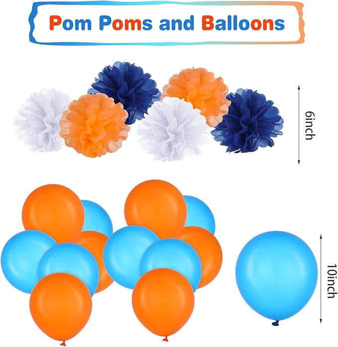 Skylety 53 Pieces Dart Battle Birthday Party Supplies Dart Gun Birthday Decorations Include Gun Happy Banner Paper Flower Pom Hanging Swirls Latex Balloons Tassel Garland Cake Cupcake Topper