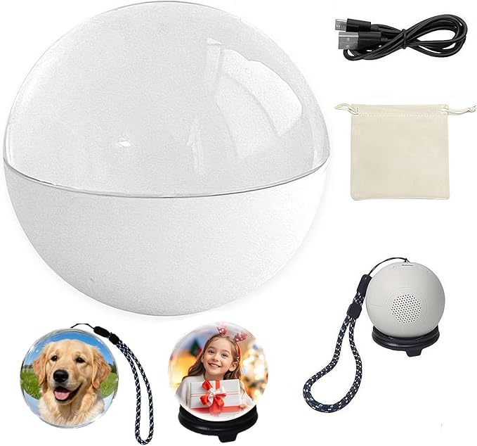 2.76" Crystal Ball Video Player, 2026 New 3D Memory Orb Ball Digital Display Memory Sphere Lamp with Sound, Uploadable Videos&Photos, Personalized Gift for Birthday Anniversary Xmas Valentine's Day