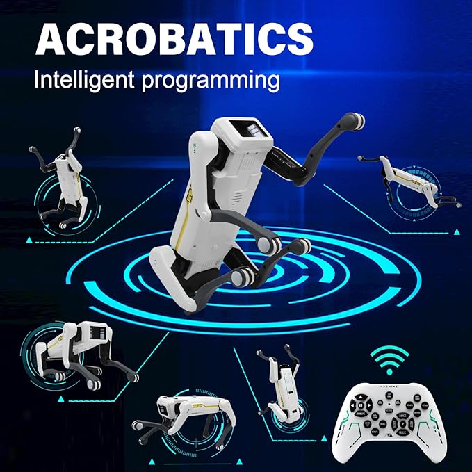jaming Smart Robot Dog,2.4Ghz Remote Control Robot Dog Toy,AI Voice Control Connect to Cell Phone Bluetooth，APP Programming,Will Dance,Interactive,Ideas Gift