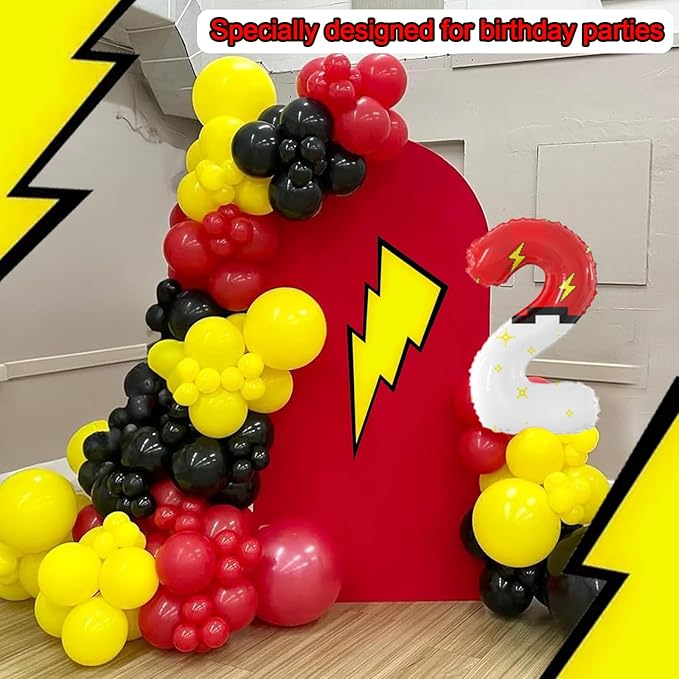 40 Inch Giant Red and White Cartoon Theme Number Foil Balloons - Large Number 2 Balloons Animation for Kids' Birthday Anniversary Party Decorations Supplies (Numbers 0-9 Available)