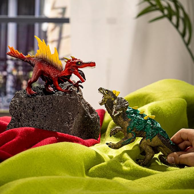 Schleich Eldrador Creatures - 2PC Lava vs Jungle World Playset with Fire Dinosaur and Jungle Lizard - Fun Durable Monster Toys for Boys and Girls - Beast Fantasy Toys for Kids Ages 7+ | 70834