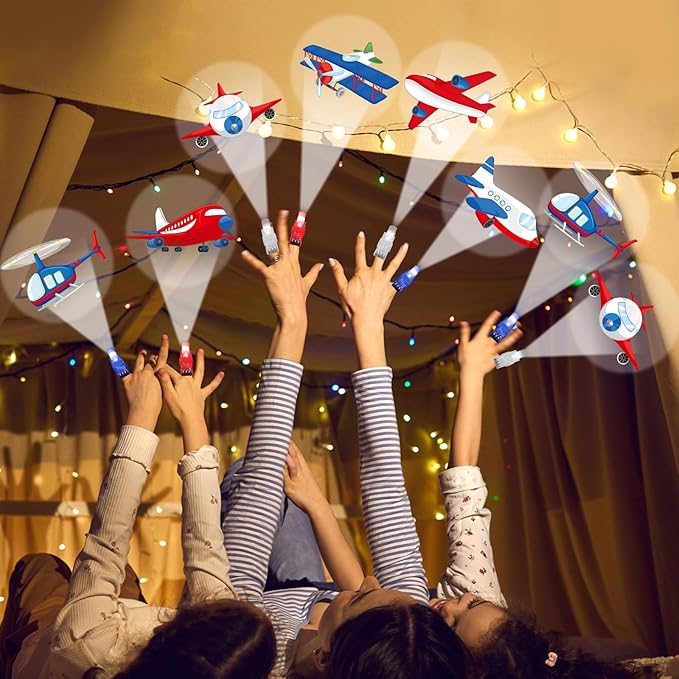36PCS Airplane LED Finger Lights Aircraft Party Favors Glow in the Dark Light Up Finger Lights Plane Themed Toys Bulk for Birthday Party Goodie Bag Stuffer Birthday Gifts Classroom Prize