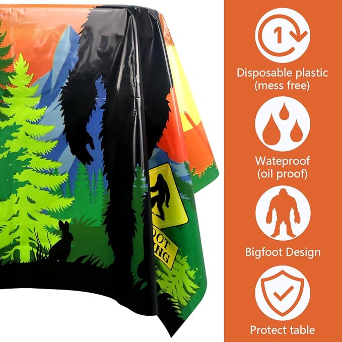 4 Pack Party Tablecloth - Party Decorative, Tablecover Table Cloth, for Men Outdoor Jungle Supplies (51 x 86 Inches)