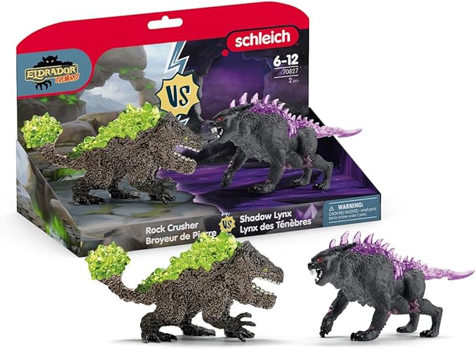 schleich 70827 Shadow Lynx vs. Rock Crusher, from 7 years ELDRADOR CREATURES - Figurine, 31 x 16 x 18 cm