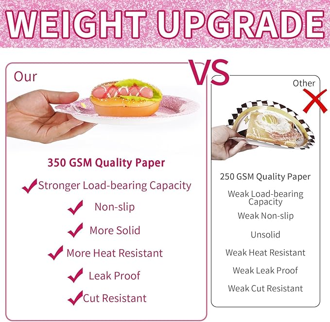 Grencian 96Pcs Pink Pastel Party Supplies Light Pink and White Plates and Napkins Tableware Set Rainbow Birthday Decorations for Girls Women Sprinkle Bride Shower Wedding Anniversary Party Serves 24