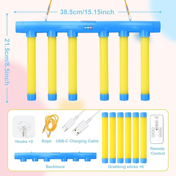 OCES Reflex Stick Game, Reflex Sticks Reaction Training Hand Speed Challenge Game, Upgrade Hand Eye Coordination Training Catching Toy Remote Control 3 Adjustable Speed (Standard)