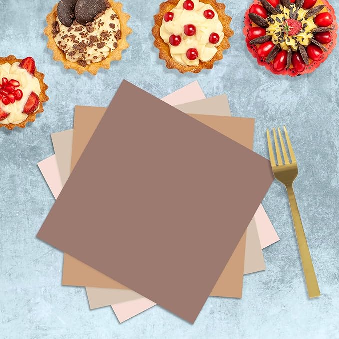 Oigco 150 PCS Brown Paper Plates Boho Baby Shower Decorations Gradient Brown Plates and Napkins for Birthday Wedding Boho Baby Shower Bridal Shower Party Supplies, Serves 50