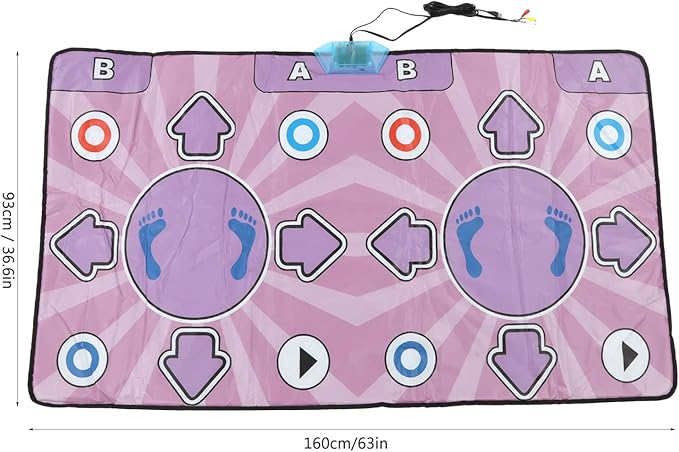 Fabater Wireless Electronic Dance Mat for TV Gaming, Non-Slip Double User Dance Pad with Music & Fitness Games, Interactive Step Mat Family Fun, Portable Dance Floor for Boys Girls Gift