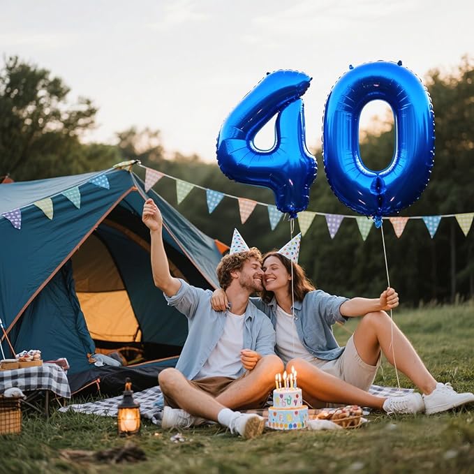 40 Inch Navy blue Number 40 Digital Balloon,Jumbo Mylar Foil Helium Balloon for 40 Balloons for Birthday Party,Wedding Anniversary Party Decorations