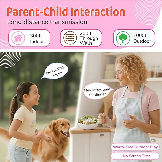 LEENK Video Walkie Talkies for Kids 2 Pack – Rechargeable Video Intercom Handheld, Indoor & Outdoor Range, Easy Use for Ages 3-12, Eco ABS, Clear Voice & Long Distance Communication (Pink & Purple)