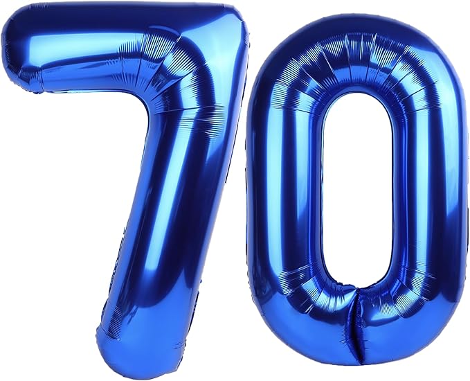 40 Inch Navy blue Number 70 Digital Balloon,Jumbo Mylar Foil Helium Balloon for 70 Balloons for Birthday Party,Wedding Anniversary Party Decorations