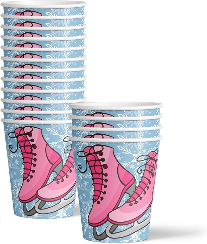 Ice Skating Birthday Party Supplies Set Plates Napkins Cups Tableware Kit for 16