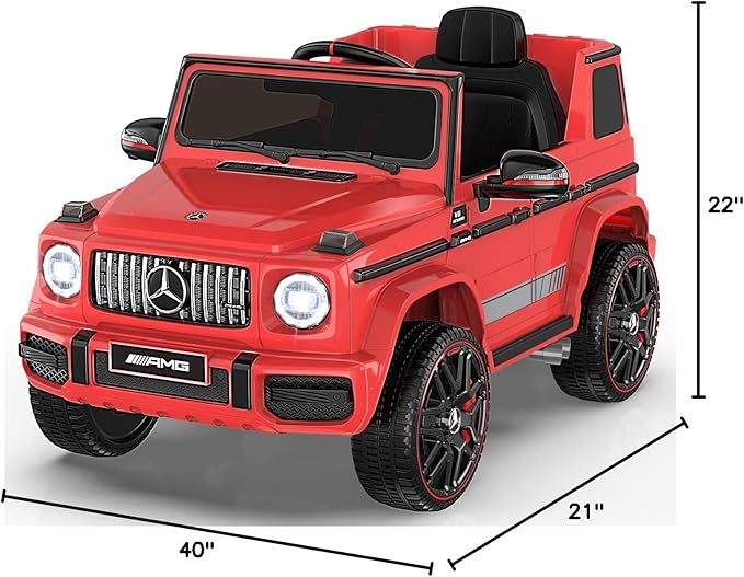 ANPABO Licensed Mercedes-Benz G63 Car for Kids, 12V Ride on Car w/Parent Remote Control, LED Headlights, Music Player/Bluetooth & Horn, Soft Start, Low Battery Prompt, Kids Electric Car, Red