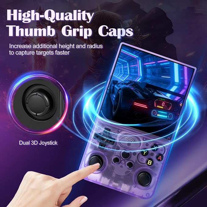 S600 Retro Handheld Game Console - 4.0 inch IPS HD Screen, 128GB Memory, Over 18,000 Classic Games, 3500mAh Battery Retro Gaming Console, Portable Linux System(Purple)
