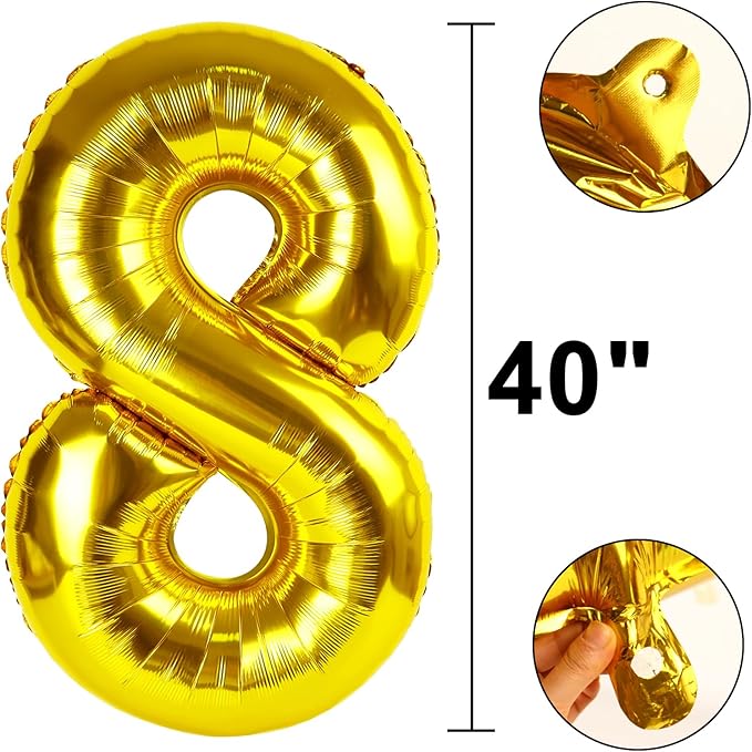 40 Inch Gold Balloon Number 80 Balloon,Jumbo Mylar Foil Helium Balloon for 80 Birthday Digital Balloons for Birthday Party,Wedding Anniversary Party Decorations