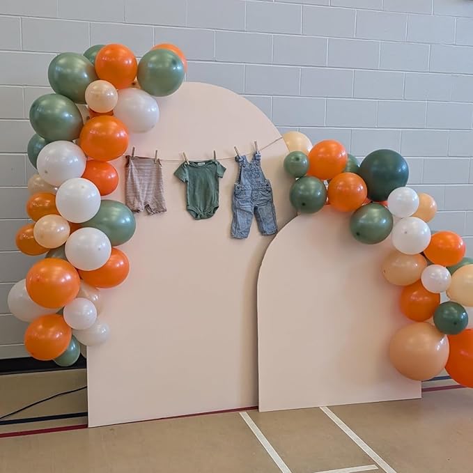 Dusty Green Orange Balloon,Brown Nude Jungle Safari Wild Woodland Balloon, Olive Green Orange Cream Balloons for Neutral Baby Shower Bridal Shower Gender Reveal Birthday Fall Party Decorations