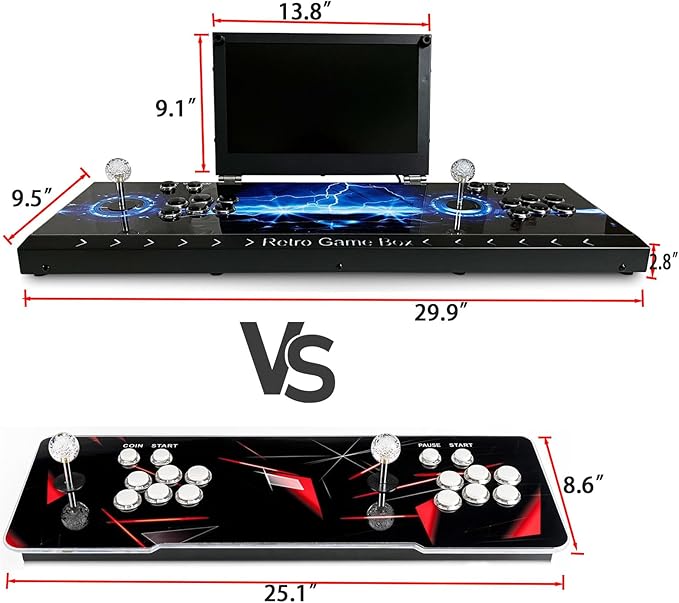 35000 in 1 Portable Arcade Game Console 14-inch HD Screen Dual Players Pandoras Box 80S,Retro Video Game Machine Search/Hide/Save/Load/Pause Games (14in-Dual Players)