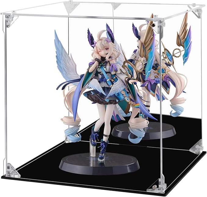Acrylic Display Case for Collectibles Assemble Clear Acrylic Display Box with Mirrored Back, Alternative Glass Case for Action Figures Lego Model Doll Toys Display (10x10x10 inch; 25x25x25 cm)