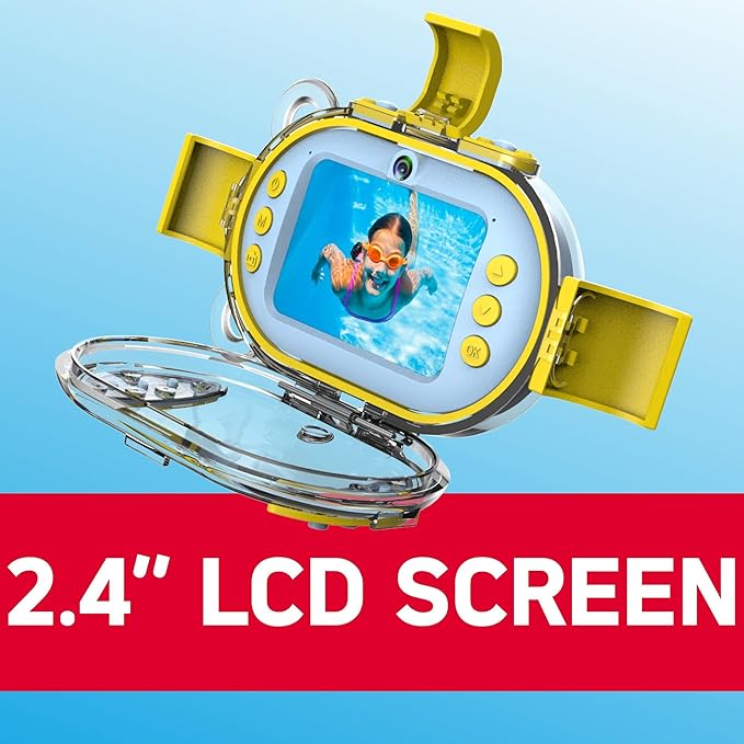 AGFA Photo Realikids Cam Waterproof - Kids Camera, Dual Lens, Selfie Mode, 2.4 inch LCD Screen, Photo Filters, 10m Waterproof Case, Lithium Battery