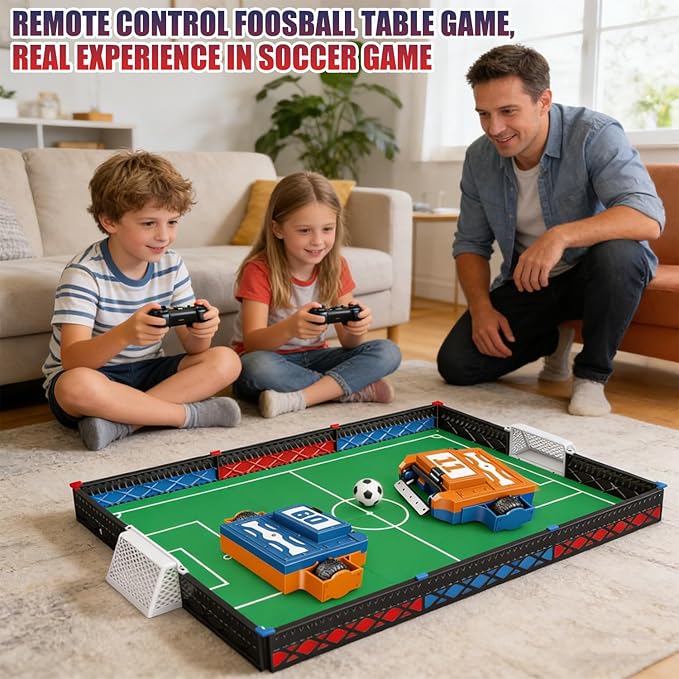 Mostop Soccer Board Game for Kids 6-12: 2.4Ghz Remote Control Foosball Table Game with 2 Balls, Soccer Robots Toys for Kids Adults Teens Indoor Family Party, Birthday Sports Gift for Boys Girls
