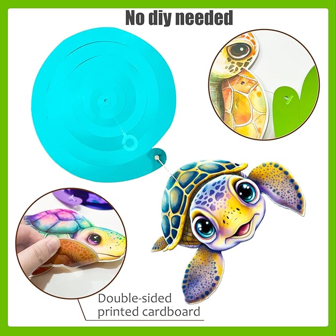 Turtle Party Hanging Swirls 20PCS Sea Turtle Theme Ceiling Swirls Decorations Turtle Birthday Party Supplies Turtles Hanging Streamers for Ocean Animals Baby Shower Decor