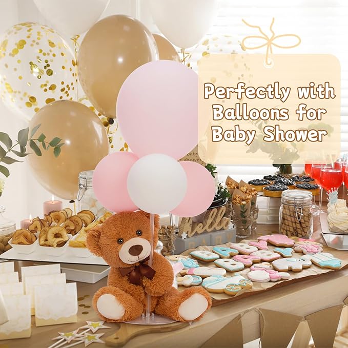 MorisMos 10Pcs Teddy Bears Bulk Baby Shower, 14inch Cute Teddy Bear Stuffed Animals Plush, Small Stuffed Bears on Centerpiece Baby Shower, Brown, Dark Brown
