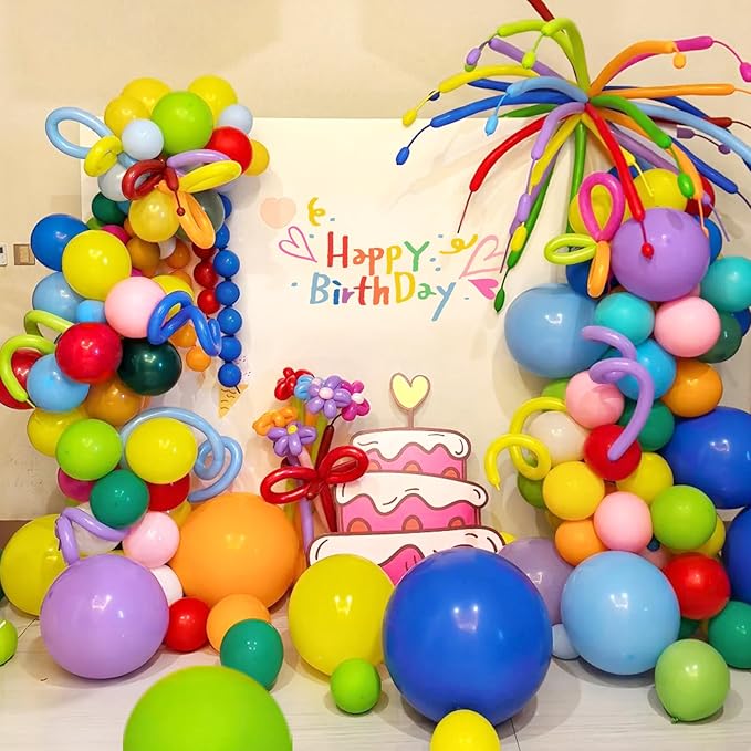 Rainbow Balloon Arch Kit, 155Pcs 18 12 5 inch Colorful Latex Balloons Garland for Birthday Baby Shower Wedding Engagement Anniversary Party Decorations