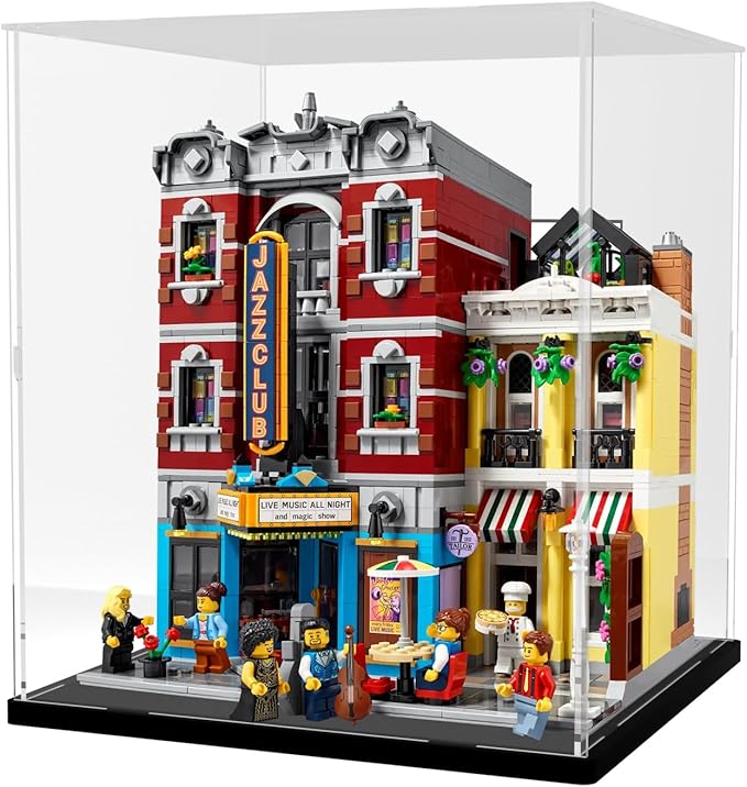DuvinDD Acrylic Display Case for Lego Pac-Man Arcade Building Toy 10323, Dustproof Clear Display Box for Lego Tuxedo Cat 21349, 13.7 inch Tall Showcase for Trophy Doll