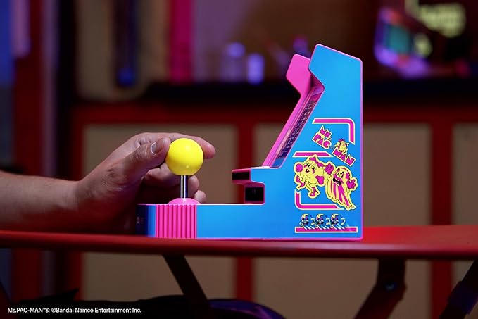 My Arcade Ms. Pac-Man Joystick Player: Arcade Classics, Retro Games, Mini Video Game Console, 2 Game Modes, Birthday Gifts