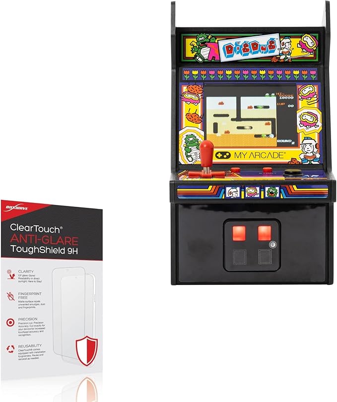 BoxWave Screen Protector Compatible with My Arcade Dig Dug Micro Player - ClearTouch Anti-Glare ToughShield 9H (2-Pack), Anti-Glare 9H Tough Flexible Film Screen Protector