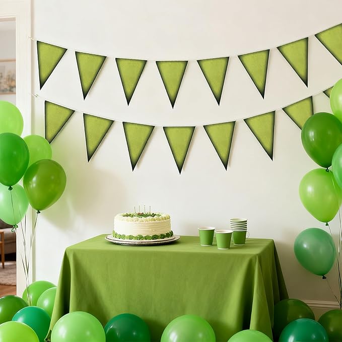 5 Pcs Birthday Pennant Banner Decorations Pre Strung Flag Banner Birthday Party Supplies Decorative Photo Booth Backdrop for Carnival Football Back to School Party Decor(Ogre)