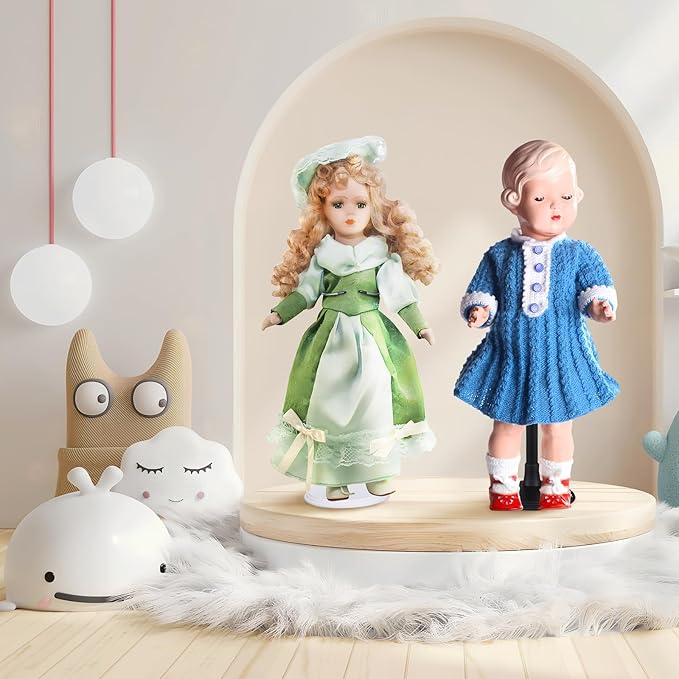 UPKOCH 18 Inch Doll Stand Adjustable Plastic Display Holder 3Pcs Set for 17 to 18 Inch Dolls Action Figures Collectible Display and Storage