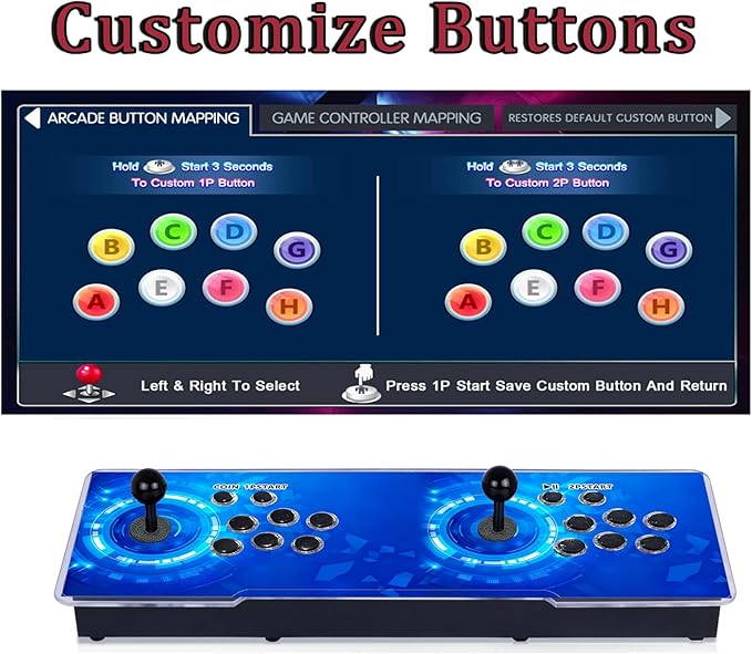 RegiisJoy 32000 Pandora Box 78S Retro Arcade Gaming Console, 4 Player 3D Magical Modified Game, Search Save Delete Cheat Function, Favorite List, One-Button Combo, 128G TF, 12 Grid Classification