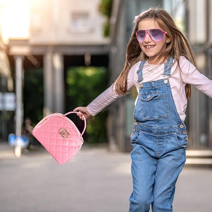 Little Girl Purse with Pretend Makeup Kit, Toddler Purses with Accessories, Kids Play Make up Toy with Handbags, Pink Princess Kit Gifts Toddler Girls Toys for 3 3-5 4-6 3 4 5 6 7 8 Year Old
