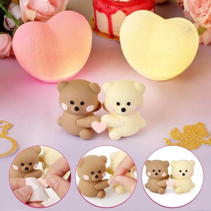 Hooqict 36 Pieces Valentine's Day Cake Decorations Set with Sweet Love Heart Valentines Party Cake Toppers & Cupcake Toppers for Happy Valentines Galentines Day Anniversary Birthday Party Decorations