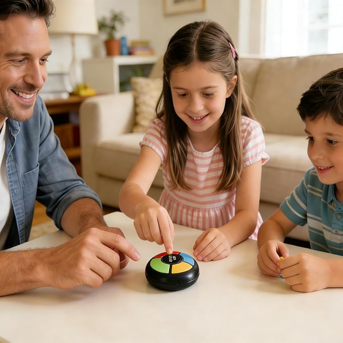 Memory Game Lights and Sounds, Brain Training Reaction Game for Kids Ages 3+, Handheld Travel Interactive Toy for Boys & Girls