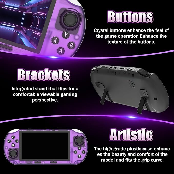 SF3000 Retro Handheld Game Console,20000+ Games,HD TV Output Retro Gaming Console,E-Book/Music/Video Playback/Emergency Charging of Phone,14 Emulators,4.5-Inch IPS Screen,Dual Core Processor (Purple)