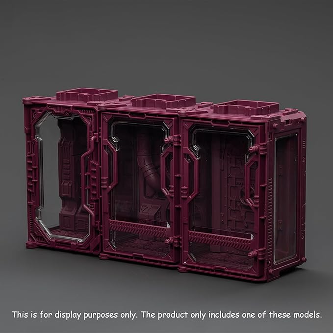 JOYTOY 5'' Display Box,Action Figures Display Case - Individual Soldier Hangar Display Case - Stellar Purple C - Dustproof Collectibles Box Ages 15+