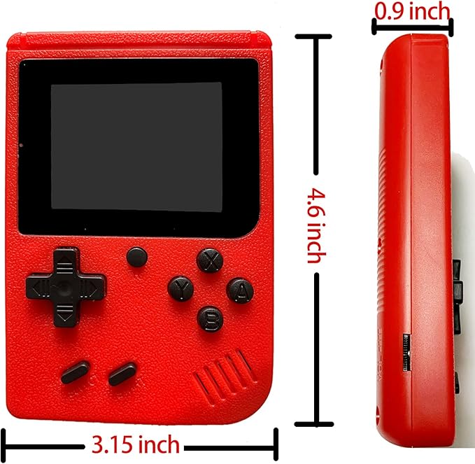 Portable Mini Retro Gaming Console, Red, 3.0 Inch HD Screen, 400-in-1 Games, TV Output Support, Two Player Mode, with Game Controller