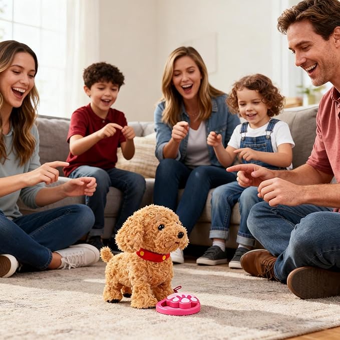 Genérico Electronic Puppy,Companion to Learn Languages,Talking and Barking Dog Toy for Children | for Children of All Ages in Living Room Bedroom Home and Travel