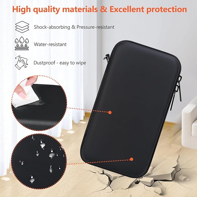 Supmay Carrying Case Compatible with CCTU / TEBIYOU Kids Handheld Games Preloaded 218 Retro Video Games, Portable Gaming Electronic Toys Storage Holder Travel Bag with Mesh Pocket for USB Cable,Orange
