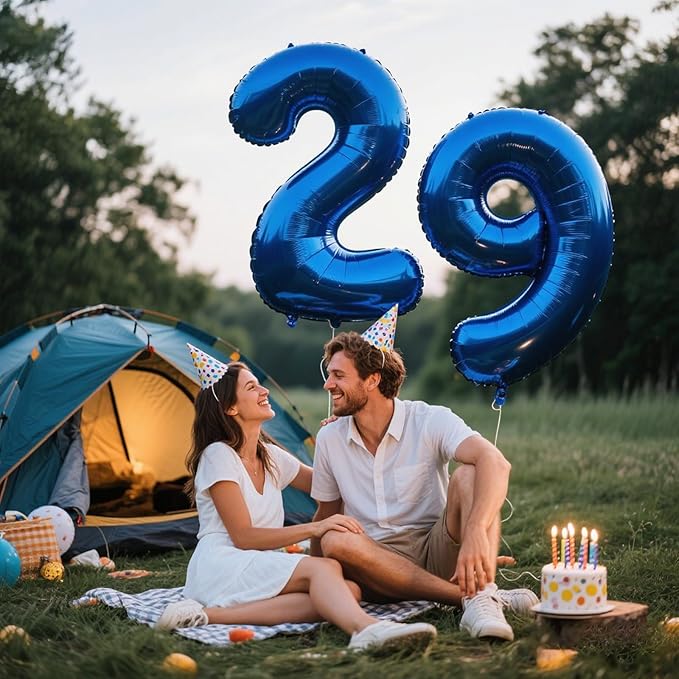40 Inch Navy blue Number 29 Digital Balloon,Jumbo Mylar Foil Helium Balloon for 29 Balloons for Birthday Party,Wedding Anniversary Party Decorations