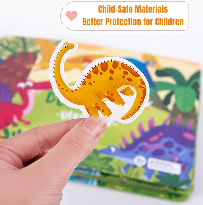 4 Pack DIY Montessori Busy Book for Toddlers, Montessori Quiet Book for Kids, Vehicle Life Skill Farm Dinosaur Preschool Learning Activities Learning & Education Toys