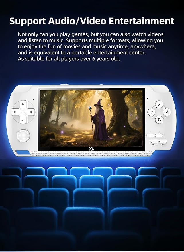 CUZCOP 4.3-inch Video Game Console Retro Portable Handheld Game Device Support Video/Music/E-book Playback Nostalgic Kid's Birthday/Christmas Gift/Toy Suitable for Home/Uutdoors/Travel (White)